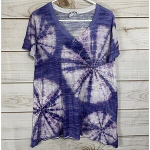 Inoah Purple Circular Tie-Dye Short Sleeve T-Shirt Size Small